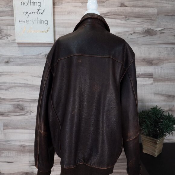 Eddie Bauer Brown Men’s Soft Leather Bomber Jacket - Picture 7 of 8